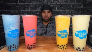 (ASMR) BUBBLE TEA MUKBANG