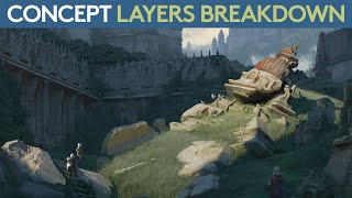 Concept Art Layers Breakdown! - "Ruins Scouting"
