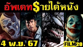 อัพเดทรายได้หนัง  Venom 3 - ธี่หยด 2 - วัยเป้ง 2 - Smile 2 - Joker 2 - Terrifier 3 อื่นๆ ณ 4 พ.ย. 67