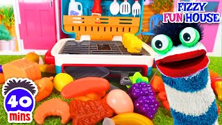 Fizzy Cooks Pretend Food For BBQ, Thanksgiving And Breakfast | Fun Compilation For Kids
