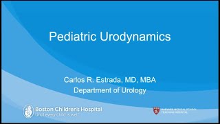 10.26.2020 Urology COViD Didactics - Pediatric Urodynamics