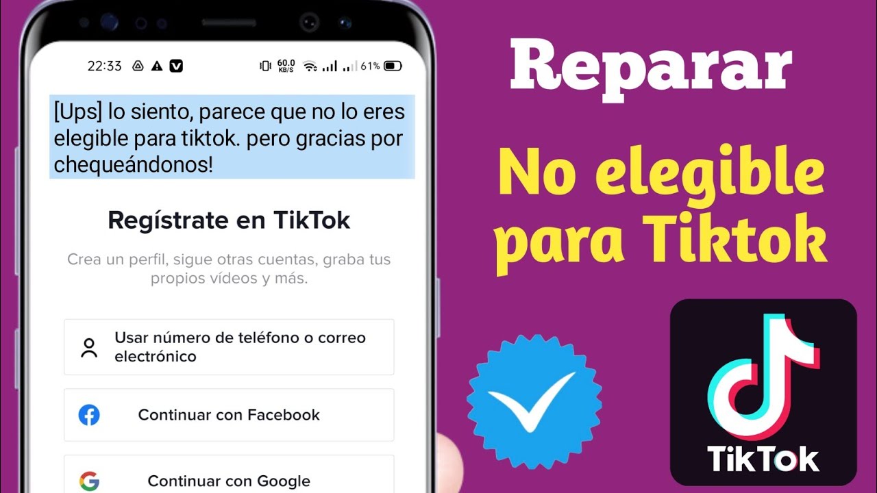 No Puedo Iniciar Sesión En Tik Tok | Cómo Arreglar No Elegible Para La ...