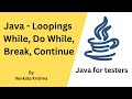 Java - Looping Statements - While, Do While, Break, Continue
