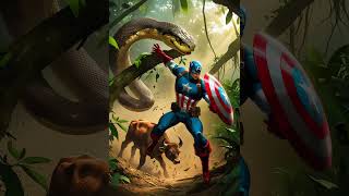 Captain America Rescues a Cow #cow #shorts #animals #viral #wildlife #braveanimals#family#ai#story