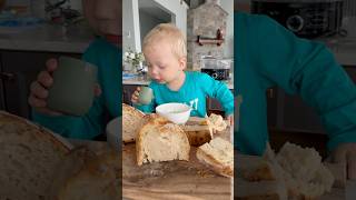 Morning late with homemade sourdough bread 🍞… #funny #family #toddlers #food