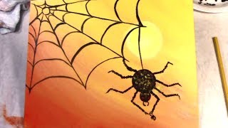 How to Paint a Spider and Web ~  A Halloween Craft for Kids