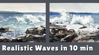 How to paint realistic watercolour waves - 3 types of ocean waves