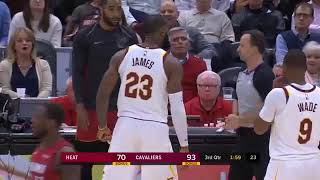 LeBron James Gets Ejection From The Game / Cavaliers vs Heat Miami