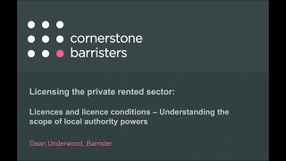 Webinar series: 3. Licences and licence conditions: Understanding the scope of LA powers