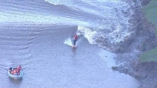 Surfers Take On Rare 'Five Star' Severn Bore