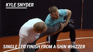 Single Leg Finish from a Shin Whizzer: Wrestling Moves with Kyle Snyder | RUDIS