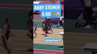 Abby Steiner: 9.98! (Crazy Fast)#track #viral #fyp #olympics
