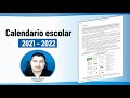 Calendario escolar 2021 - 2022