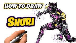 How To Draw Shuri | Fortnite & Black Panther | Step by Step Drawing Tutorial