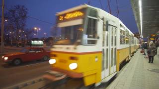 Hungary, Budapest, tram 1 night ride from Népliget M to Hidegkuti Nándor Stadion