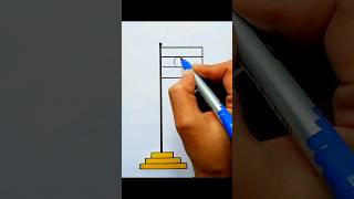 ➡️ Learn to draw tricolor flag 🇮🇳 indian flag drawing step by step easily 🇮🇳 #drawing #shorts