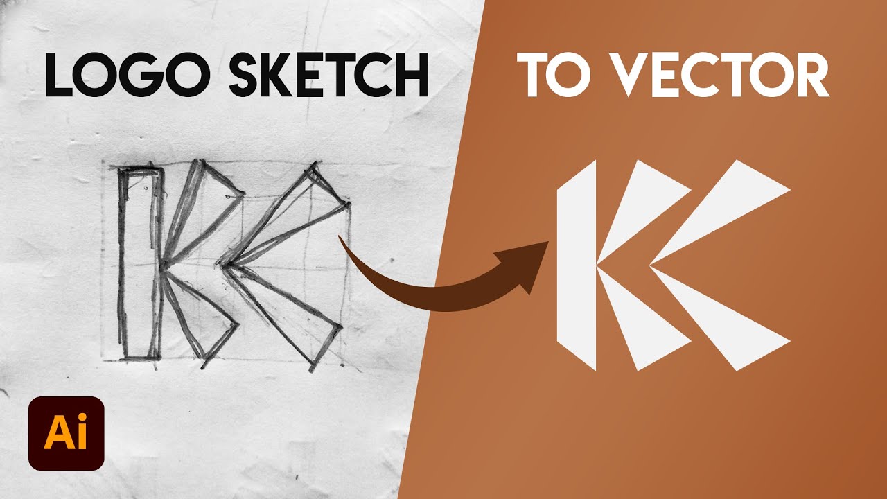 How To Turn A Sketch To A Vector Logo Design Illustrator Tutorial