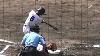 道祖土琉一選手 (興南）　タイムリースリーベース 第65回沖縄県高校野球秋季大会 3回戦　興南ｖｓ豊見城南　H27.9.23　北谷球場