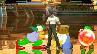 TheMattalocalypse Random Mugen Battle - 610 - Chuck Norris/Mama Luigi VS. Homer/Krusty