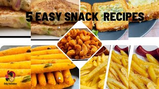 Instant Easy 5 Snacks Recipes || Kids Favourite Snacks