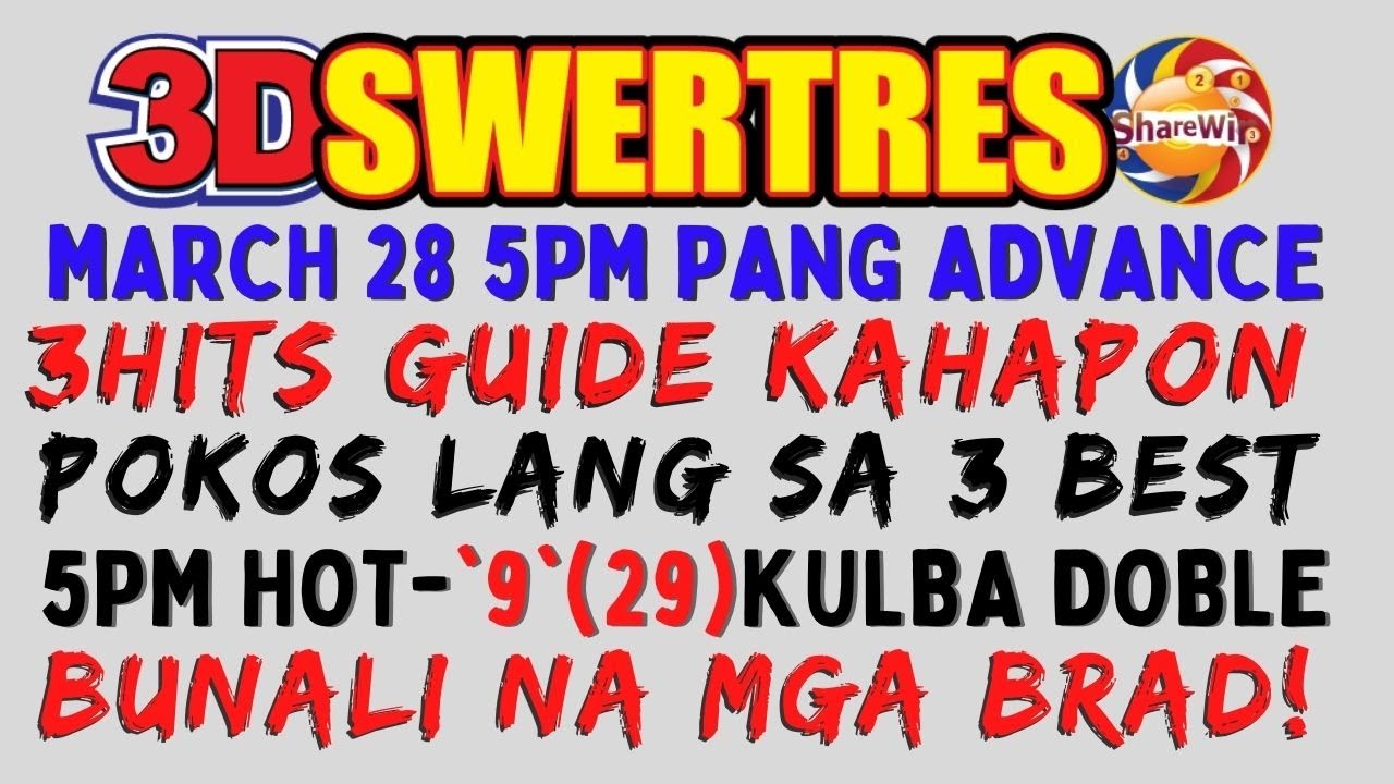 3D SWERTRES LOTTO PCSO HEARING 5PM DRAW MARCH 28 COGRATS PAIR 62-624 ...