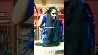 best Indian pretty queen 👑 silky smooth voluminous open long hair pulling #hairpulling #hairplay