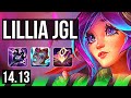 LILLIA vs BRAND (JGL) | 11/1/10, 66% winrate, Legendary | EUNE Diamond | 14.13