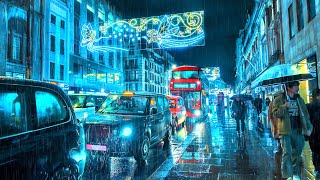 Rainy London West End Christmas Walk ✨☔️ Mayfair to Seven Dials Christmas Lights Tour 2024 🎄 4K HDR