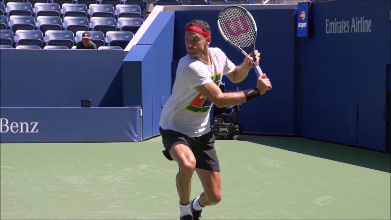 Tennis One Handed Backhand Slow Motion Compilation - YouTube