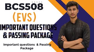 5th sem BCS508 (EVS) ENVIRONMENTAL STUDIES PASSING PACKAGE \u0026 IMPORTANT QUESTIONS #VTUbank