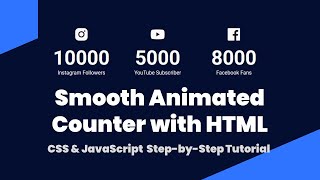 Smooth Animated Counter with HTML, CSS & JavaScript Step-by-Step Tutorial