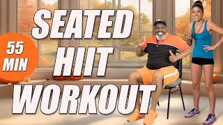 Seated HIIT Chair Workout | 55 Min | Full Body Interval Fat-Burning Exercises for All Fitness Levels