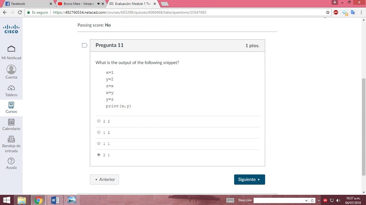 Evaluación Module 1 Test Programación Python Resuelto Cisco Youtube