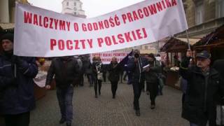 Lublin. Protest pracowników Poczty Polskiej