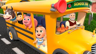 The Wheels On The Bus Farm Animals! | Almama Nursery Rhymes & Kids Songs