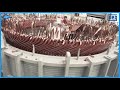 Manufacturing Process of Huge Synchronous Electric Motor. Semi Automatic Armature Winding Machine