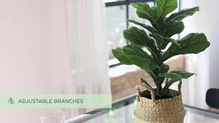 Artificial Ficus Fiddle Leaf Fig Tree Faux Realistic 18 Leaves for Home and Office Indoor Décor