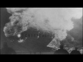 final flight of the airship hindenburg then it bursts into flames when landing hd stock footage