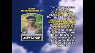 Joseph Mathurin ~ Short Obituary