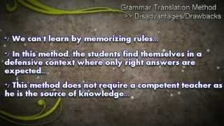 The Grammar Translation Method GTM