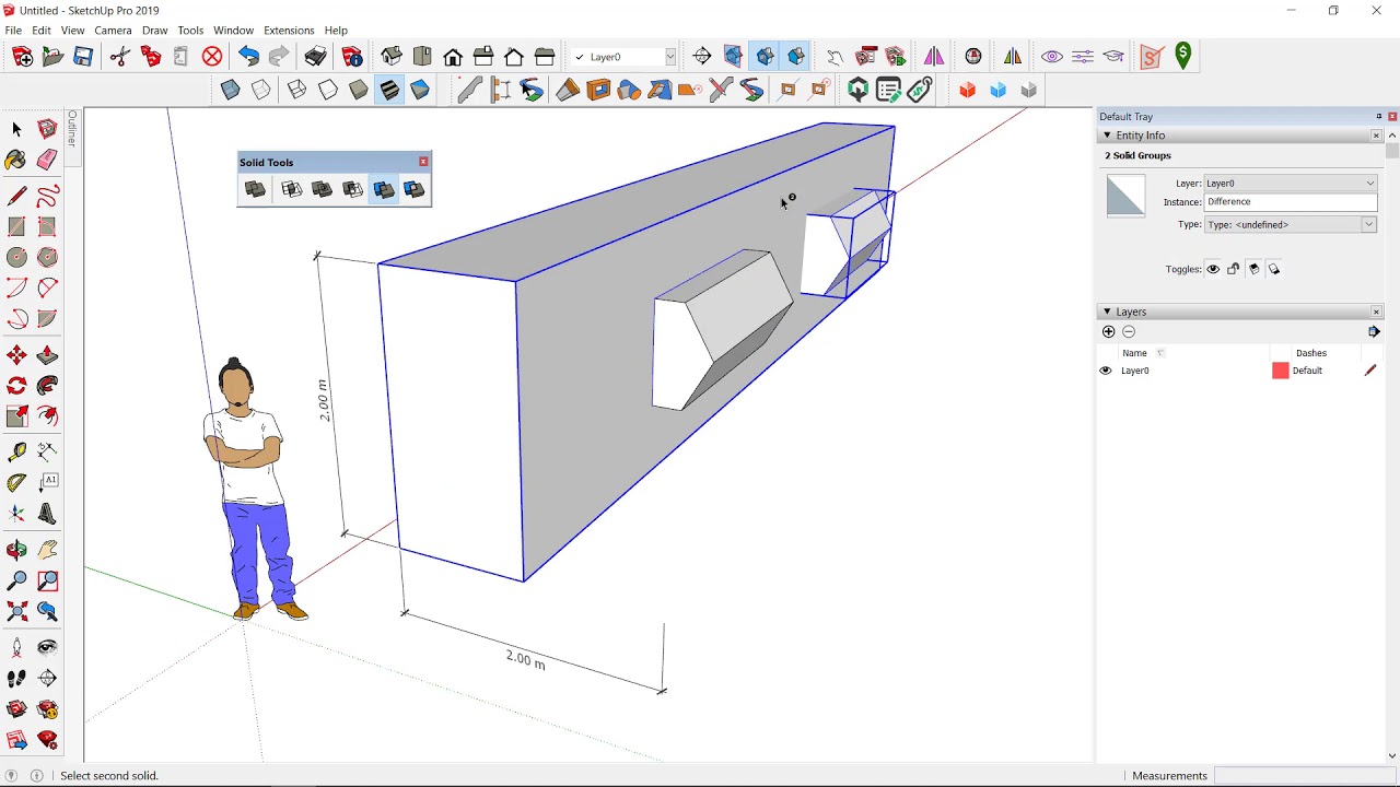 Trick Solid Tools Sketchup Youtube