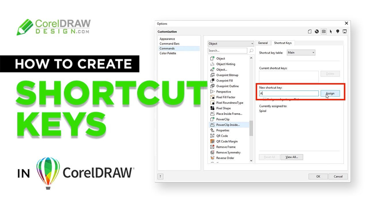 How To Create Shortcuts In CorelDRAW | CorelDraw Tutorial - YouTube