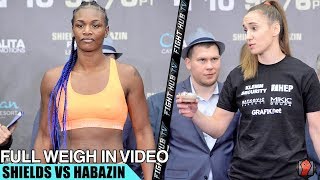 IVANA HABAZIN EATS PUDDING DURING CLARESSA SHIELDS WEIGH IN AS TWO SHARE TENSE FACE OFF