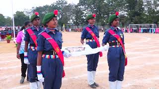 VEVEAHAM HR.SEC.SCHOOL - Lowering the flag(SPORTS DAY(AN))