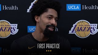 Lakers discuss Spencer Dinwiddie's role after his first practice with the