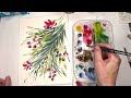 easy loose watercolor holiday greenery christmas card ideas