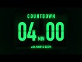 4 Minute Countdown Timer 🟢 Flip Clock with Simple Beeps