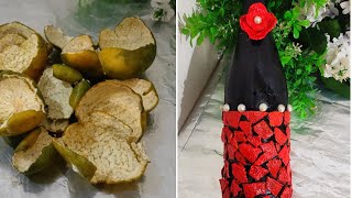 ഓറഞ്ച് തോട് കൊണ്ട് VARIETY BOTTLE CRAFT | How to make a beautiful 🍊 bottle craft | BOTTLE CRAFT