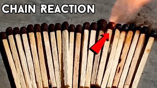 MATCHSTICKS chain reaction, experiment || fire one by one ||