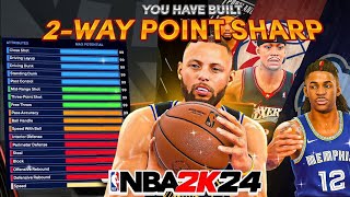 99 3PT + 99 DUNK " 2-WAY POINT SHARP" BUILD BROKE NBA 2K24!!! BEST POINT GUARD BUILD IN NBA 2K24!!!